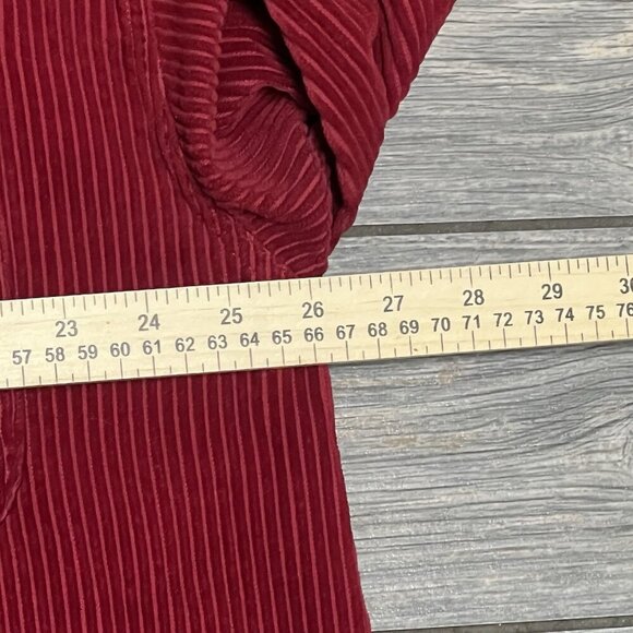 Eddie Bauer Corduroy Shirt Jacket Shacket Women’s Size Large Red Thick Heavy - Picture 8 of 16